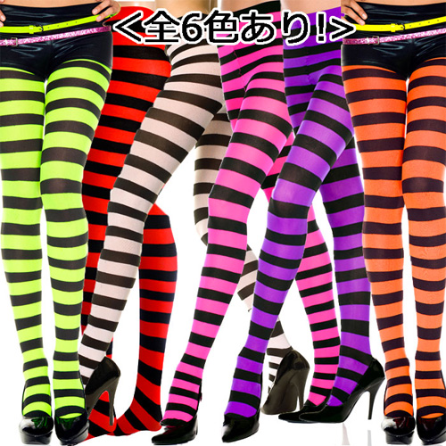 ワイドボーダー柄 パンティストッキング