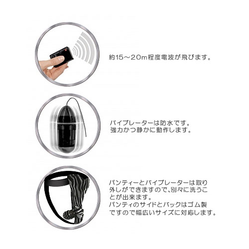 フェイクレザーの装着用ショーツがついたリモコンバイブ　ファンタジーパンティー画像2