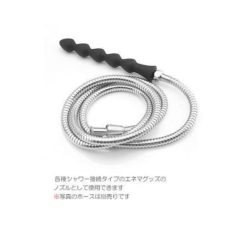 5連のクビレがスゴいシャワー接続アタッチメント　シリコンビーズエネマノズル画像2