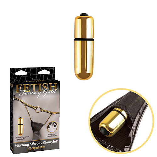 ローターポケット付ゴールドチェーンショーツとローターセット Fetish Fantasy Gold Vibrating Micro G-String Set画像2