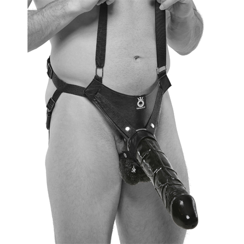 King Cock 12 Hollow Strap-On Suspender System キングコックブラック (ディルド付き) 画像2
