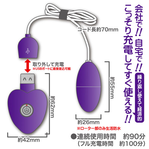 USB充電式パープルローター画像3