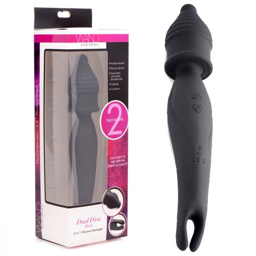 デュアルディーバ 2in1シリコンマッシャージャー (ブラック) 
