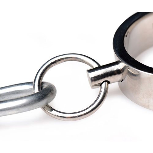 首輪と手枷が繋がれたハードな拘束具　Stainless Steel Yoke with Collar and Cuffs画像3