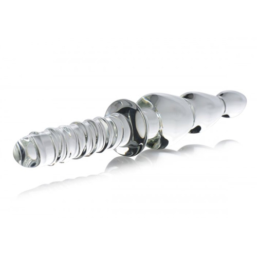 グリップ付きのガラスディルド　Saber Anal Links Glass Thruster画像3