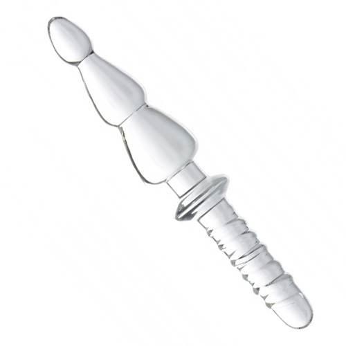 グリップ付きのガラスディルド　Saber Anal Links Glass Thruster画像2