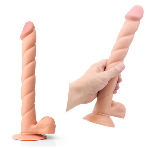 長さ32cm 太さ4.1cm ロングツイストサクションディルド