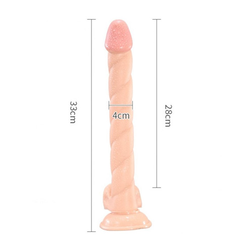 長さ32cm 太さ4.1cm ロングツイストサクションディルド画像6
