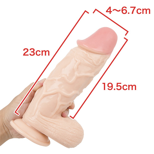 全長23cm 最大径6.7cmの極太ディルド 肉弾！67mm砲画像2