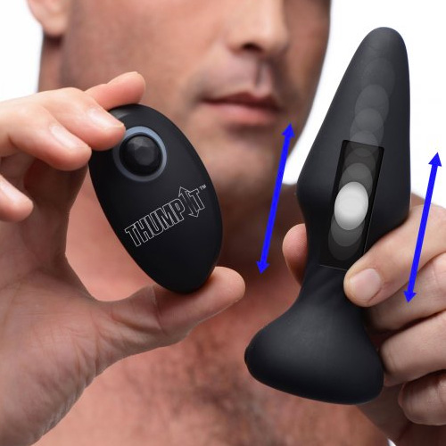 突かれる感じがクセになる電動アナルプラグ  7X Slim Thumping Silicone Anal Plug