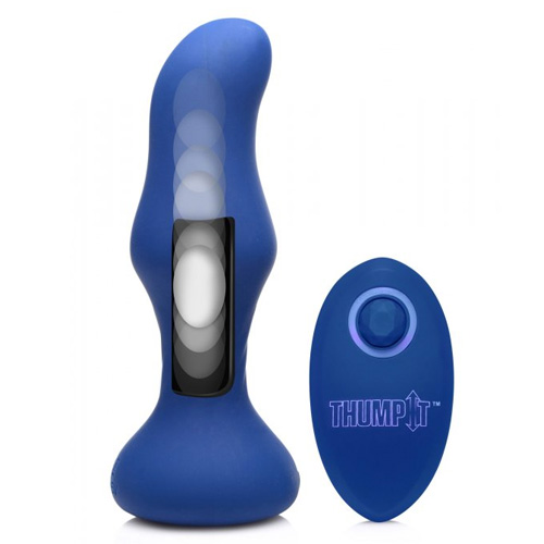 前立腺をノッキング刺激でメスイキを狙える！ 7X Slim Curved Thumping Silicone Anal Plug画像2