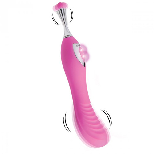 両端で異なる刺激を楽しめるバイブ Power Zinger Dual-Ended Silicone Vibrator画像2