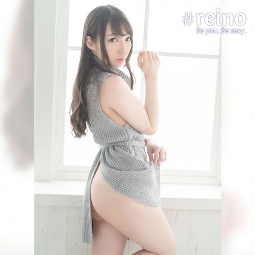 例のニット スキ見せワンピース グレー アイボリー画像5