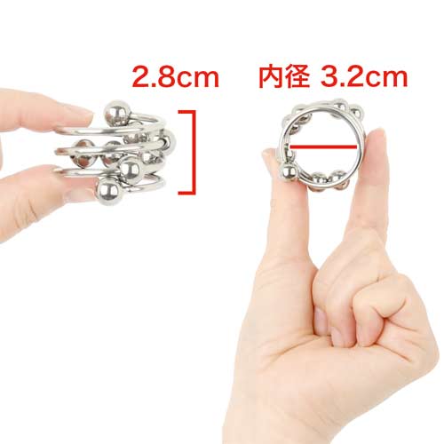 フェティッシュウルトラ メタルリング スパイラル8ボール 28〜42mm 5サイズ画像4