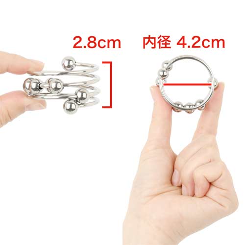 フェティッシュウルトラ メタルリング スパイラル8ボール 28〜42mm 5サイズ画像6