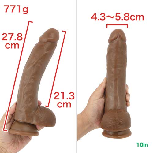 全長31.3cm太さ8cm褐色の極太ディルド！ JOCK チョコレートディルド画像3