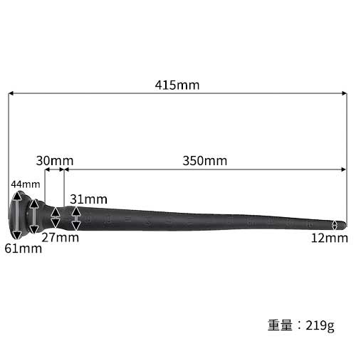 挿入長35cmのロングアナルディルド シリコン テーパード アナルホース Sサイズ画像3