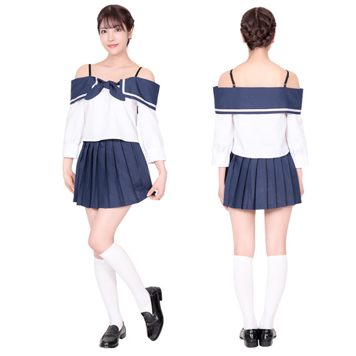 新学期からルーズショルダーセーラー服画像2