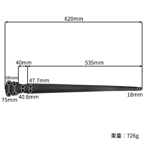 長さ62cm太さ4.7cmのロングアナルディルド シリコン テーパード アナルホース Lサイズ画像2