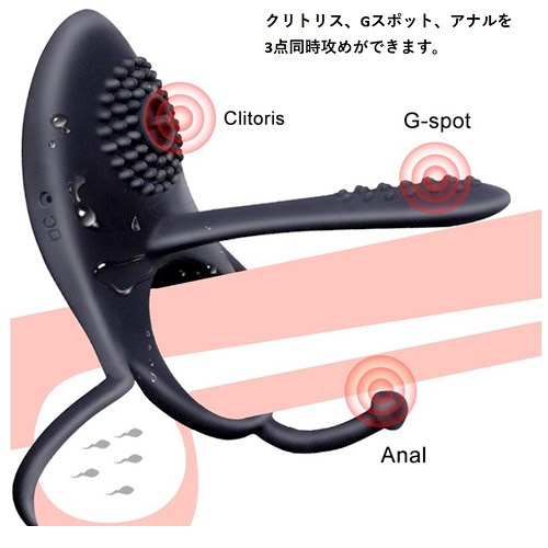 コックリングに3点責め機能を搭載 ラバースリング トリプルローター