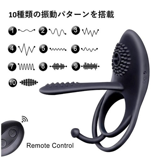 コックリングに3点責め機能を搭載 ラバースリング トリプルローター画像2