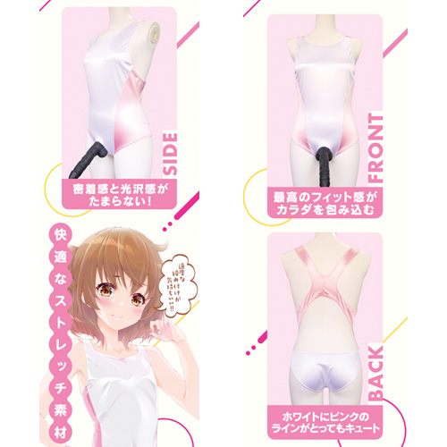 オープンリング光沢競泳水着 おとこの娘用画像4