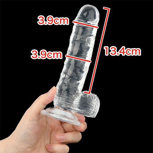にゅーぷにっとりある純クリアディルド 12cm 14cm ストレート画像3