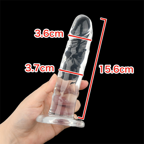 にゅーぷにっとりある純クリアディルド 12cm 14cm ストレート画像4
