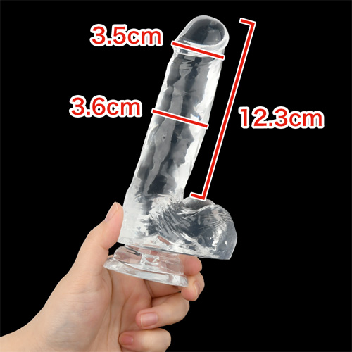 にゅーぷにっとりある純クリアディルド 12cm 14cm ストレート画像2