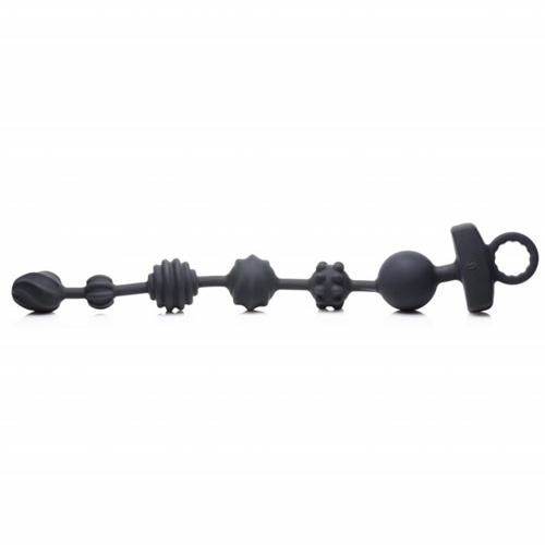 10X Dark Rattler Vibrating Silicone Anal Beads Remote画像4