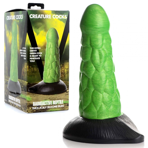 Radioactive Scaly Reptile Thick Silicone Dildo