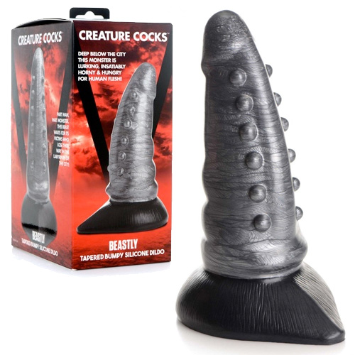 Beastly Tapered Bumpy Silicone Dildo