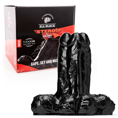 All Black Steroid Anal Dildo Gape Set ＆ Match 32.5×12.4cm