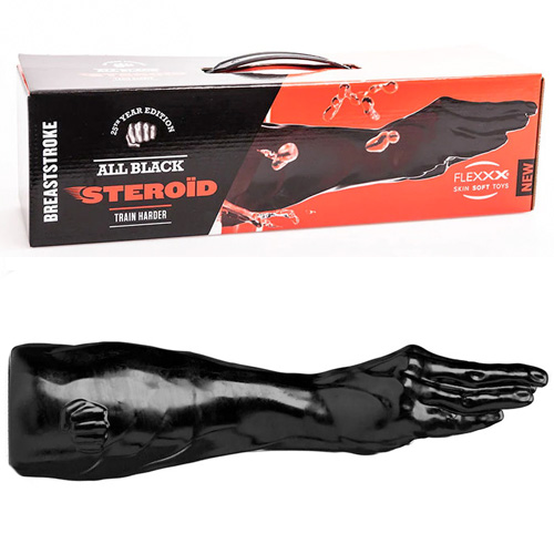 All Black Steroid Fisting Dildo Breaststroke 40×7.6cm