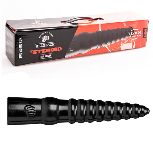 All Black Steroid Anal Dildo Home Run 40.5×7.3cm