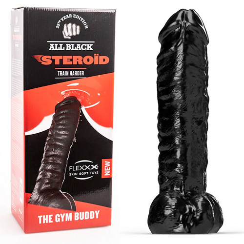 All Black Steroid Anal Dildo Gym Buddy 35×8cm
