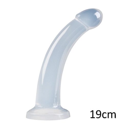 柔らか～いディルド吸盤付き 19cm クリア