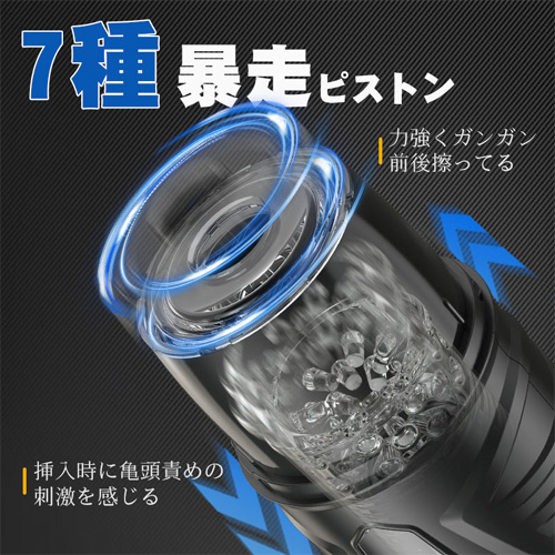 ピストン＆回転 ３パターン 可視窓 吸盤付き 電動オナホール画像3