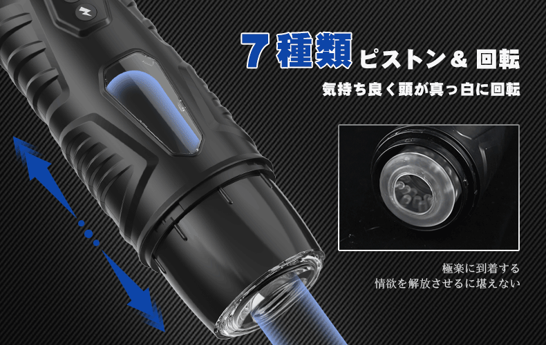 ピストン＆回転 ３パターン 可視窓 吸盤付き 電動オナホール画像7