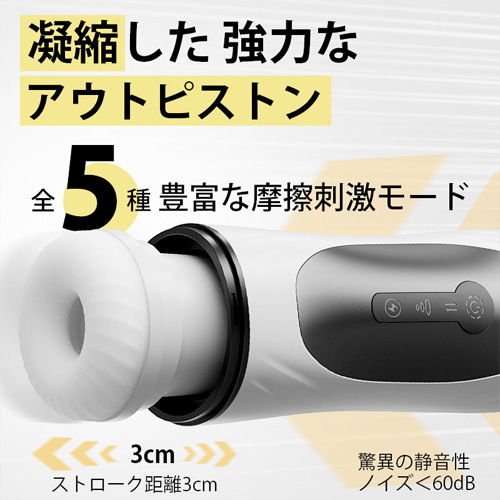 3 IN 1 吸引×ピストン×振動 多機能型 オーガズム爆発モード付 電動オナホール画像2