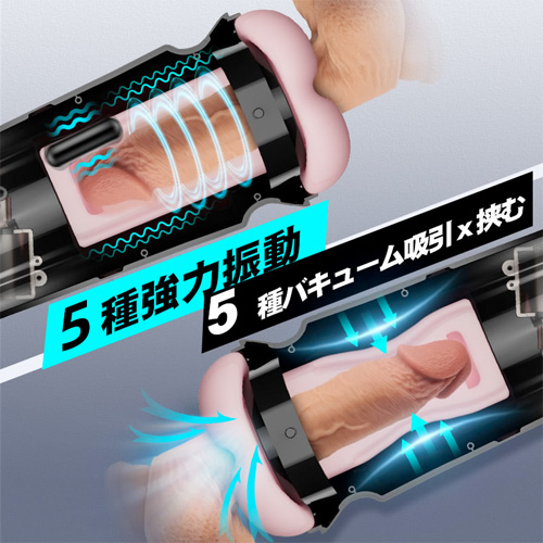 独創開発 4in1 吸引×振動×スイング×挟む 多機能型 TypeC充電 電動オナホール画像2