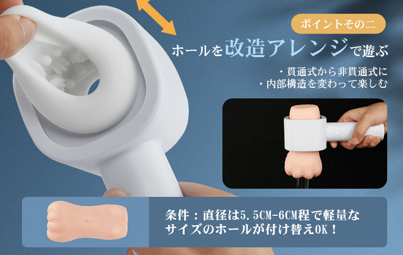 8種ピストン ドライヤー型 コンパクトサイズ 電動オナホール画像7