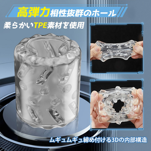 カメラ型電動オナホ 回転ピストン×振動 貫通非貫通 本体分解可能 手コキ画像5