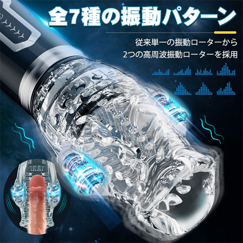 三重集中刺激 360度正反回転ピストン×振動 亀頭責め 透明デザイン画像3