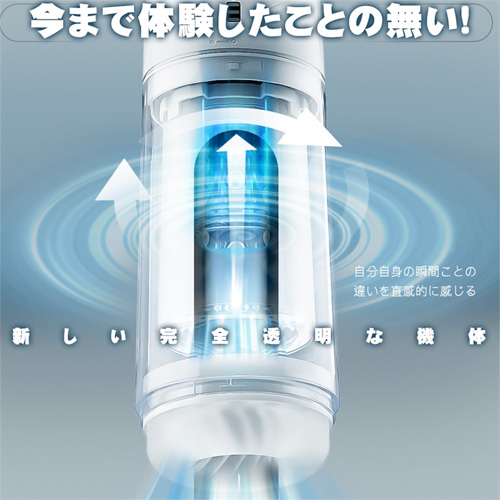 究極の3IN1 全透明 360度正反回転+深喉フェラ吸引 IPX7完全防水 チントレ 電動オナホール画像4