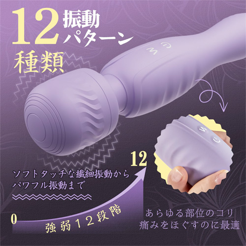 2WAY 双頭バイブレーター 12種強振動 乳首責め 鬼イキ 潮吹き 電マ画像3