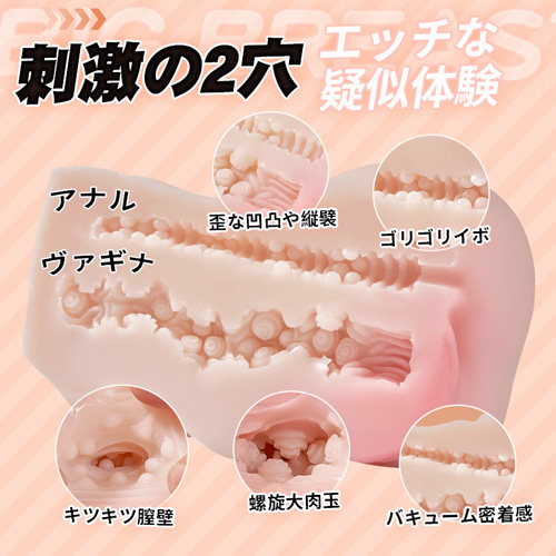 褐色肌？白い肌？ ぽちゃ系 非貫通 890g 肉厚 2穴 TPE 小型オナホール画像3