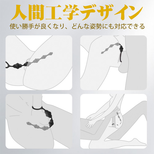 螺旋設計 5連結シリコンアナルビーズ画像4