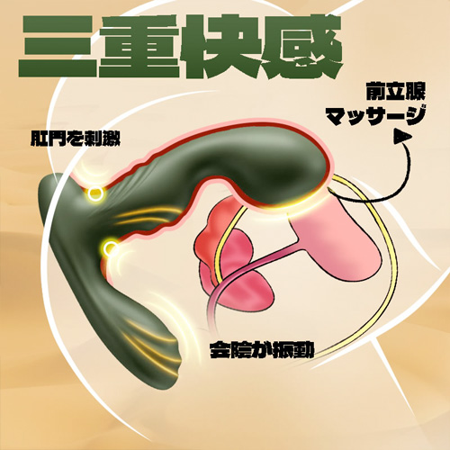 ビッグヘッド 3×7種類ダブル振動刺激 3点責め ドライ快感 リモコン式 前立腺責め画像3