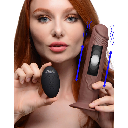 7X Remote Control Vibrating Thumping Dildo Dark画像4